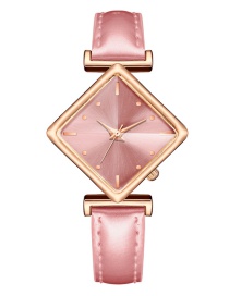 Fashion Pink Bright Belt Diamond Dial Quartz Watch