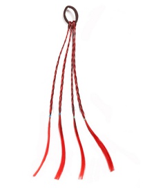 Fashion Red Childrens Wig Gradient Color Hair Rope Twist Braid