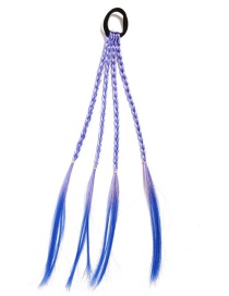 Fashion Royal Blue Childrens Wig Gradient Color Hair Rope Twist Braid