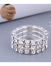 Fashion 3# Alloy Flash Diamond Geometric Ring