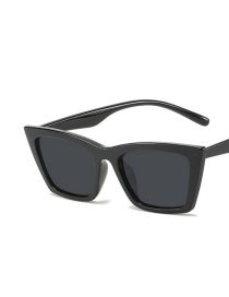 Fashion Bright Black All Grey Pc Resin Cat Eye Large Frame Sunglasses