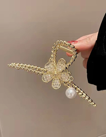 Fashion Fairy Tassel Grab Alloy Pearl Flower Grip