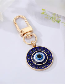Fashion 5 Point Diamond Sapphire Blue Patch Eye Alloy Drop Oil Eye Keychain