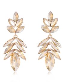 Fashion Gold Alloy Diamond Geometric Drop Earrings