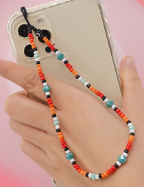 Fashion Gz-k210002a Colorful Rice Beads Beaded Phone Chain