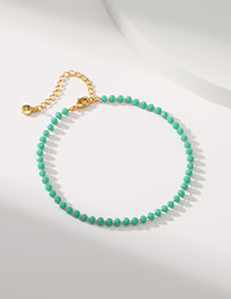 Fashion Green Copper Gold Plated Crystal Beaded Bracelet