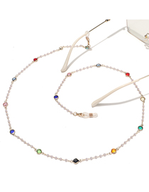 Fashion Color Alloy Stained Glass Glasses Chain