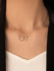 Fashion Silver Alloy Triangle Ring Necklace