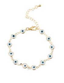 Fashion Blue Copper Drop Oil Round Eye Bracelet