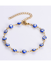 Fashion Blue Stainless Steel Color Matching Round Eye Bracelet