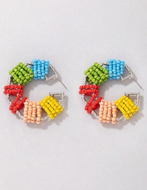 Fashion Color Resin Rice Beads Beaded Earrings
