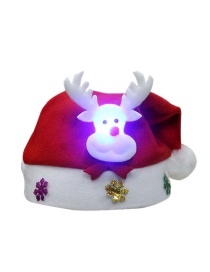 Fashion Glowing Cartoon Head (child Deer) Three-dimensional Santa Claus Elk Luminous Hood
