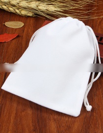 Fashion 8*10cm White Flannel Drawstring Cloth Bag