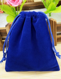 Fashion 5*7cm Blue Flannel Drawstring Cloth Bag