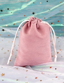 Fashion 5*7cm Lotus Root Pink Flannel Drawstring Cloth Bag