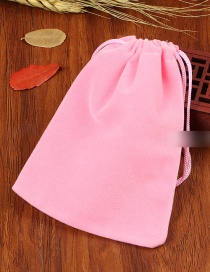 Fashion 10*12cm Pink Flannel Drawstring Cloth Bag
