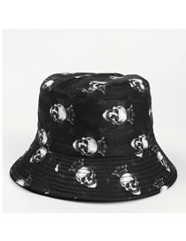 Fashion 1# Skull Print Double-sided Fisherman Hat