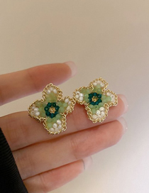 Fashion 9# Green Alloy Geometric Flower Stud Earrings Reviews