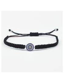 Fashion Kltb041-10*10mm Braided Eye Bracelet With Opal Cord In Sterling Silver
