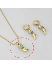Fashion 222-2 Necklace Titanium Diamond Geometric Horn Necklace