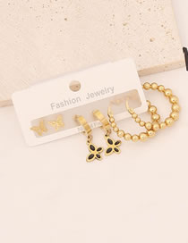 Fashion 10# Titanium Butterfly Ball Beaded Earrings Set