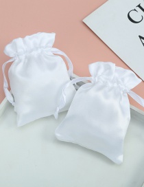 Fashion White Satin Flannel Bag 7*9cm Imitation Satin Drawstring Jewelry Bag