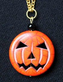 Fashion Pumpkin Alloy Pumpkin Bat Necklace
