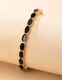 Fashion Gold Color Alloy Geometric Dripping Oil Bracelet