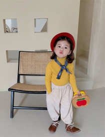 Fashion Yellow Sweater Children's High-neck Woolen Knit Bottoming Shirt