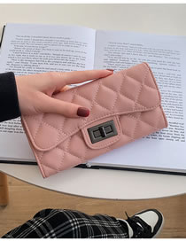 Fashion Pink Lingge Embroidery Thread Tri-fold Long Wallet Reviews