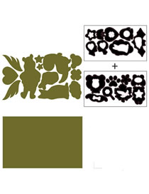 Fashion Army Green Self-adhesive Cloth Stickers Non-marking Repair Hole Decals