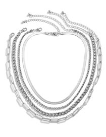 Fashion White K Suit Metal Snake Bone Chain Diamond Claw Chain Necklace Set