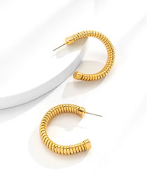 Fashion Gold Color Metal Stripe Geometric Earrings