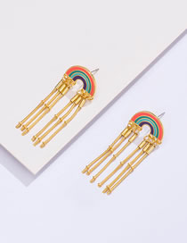 Fashion Main Image Alloy Geometric Rainbow Tassel Drop Earrings