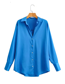 Q&A for Fashion Blue Polyester V-neck Shirt