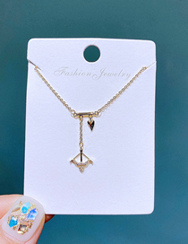 Fashion Gold Color Brass Gold Plated Zirconium Bow Necklace
