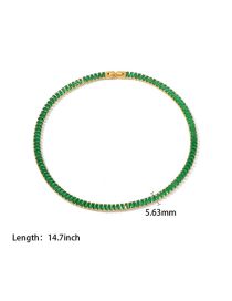 Fashion Green Titanium Diamond Claw Chain Necklace