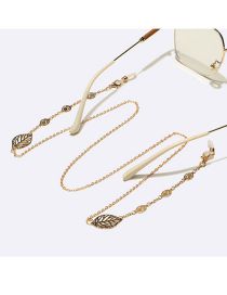 Fashion Gold Metal Cutout Leaf Chain Glasses Chain