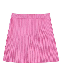 Fashion Pink Polyester Knitted Skirt
