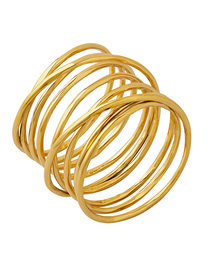 Fashion Gold Solid Copper Multilayer Hoop Ring