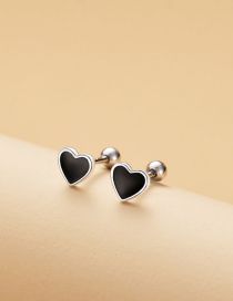 Fashion Love Earrings/pair Sterling Silver Heart Stud Earrings