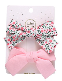 Fashion Pink Two-piece Floral Bow Hairpin Set