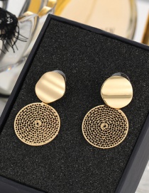 Fashion Golden Gold And Silver Cutout Dream Catcher Earrings