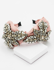 Fashion Pink Full Rhinestone Bow Headband