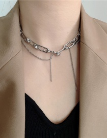 Fashion Silver Color Chain Tassel Necklace