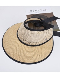 Fashion Beige Sun Protection Big Eaves Empty Top Hat