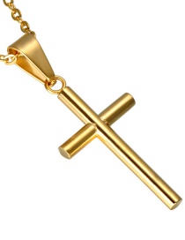 Fashion Gold (with Picture Chain) Stainless Steel Cross Necklace