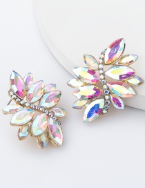 Fashion Ab Color Alloy Diamond Flower Earrings