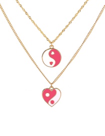 Fashion Pink Love Gossip Double Necklace
