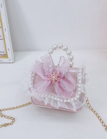 Fashion Butterfly Powder Children's Pearl Butterfly Lace Portable Messenger Bag